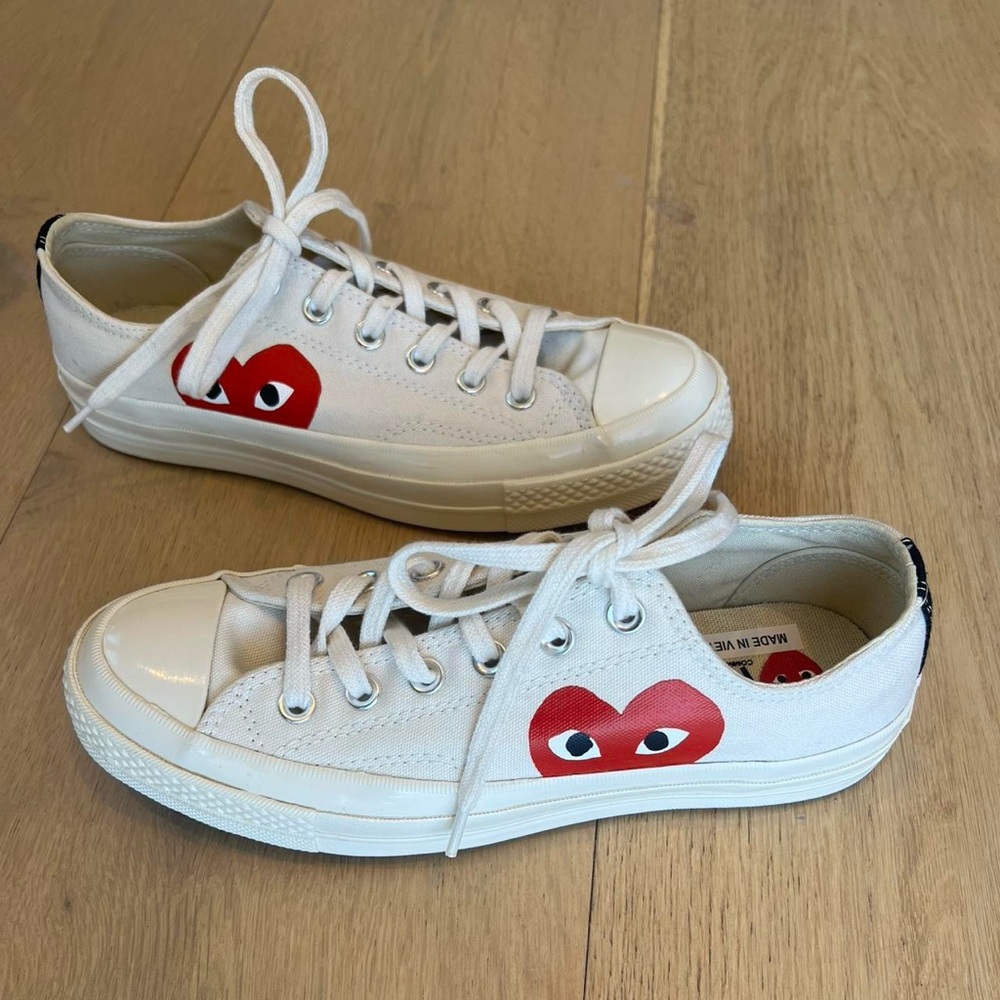 Comme des Garçons Play white trainers